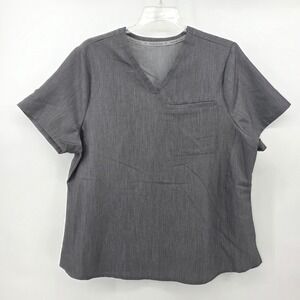 Fabletics Feel The Performance Medical Workwear Scrub Top Gray womens 2XL